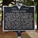 Historical marker on East Queen Street, Pendleton Village Green. (Photo: Brian Scott.)