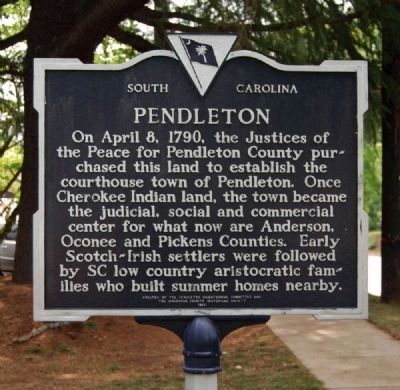 Historical marker on East Queen Street, Pendleton Village Green. (Photo: Brian Scott.)